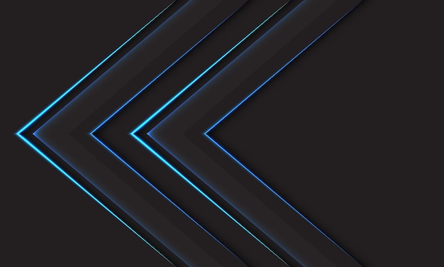abstract blue light arrow direction geometric on black futuristic technology background vector