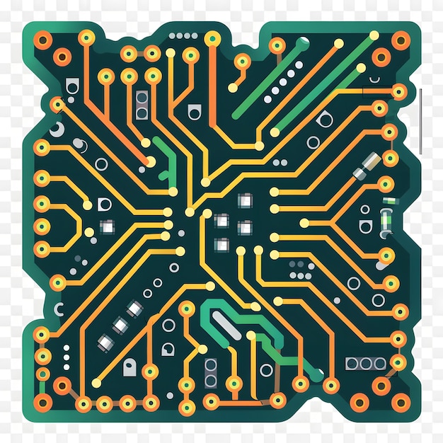 abstract circuit board element isolated on white background