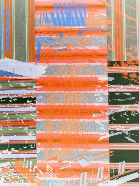 Abstract colorful pattern design on textured carpet background