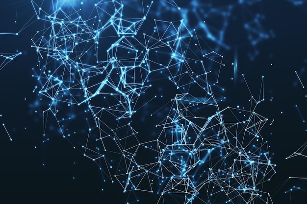Abstract dark blue polygonal backdrop