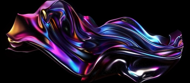 Abstract Digital Art Iridescent Fabric