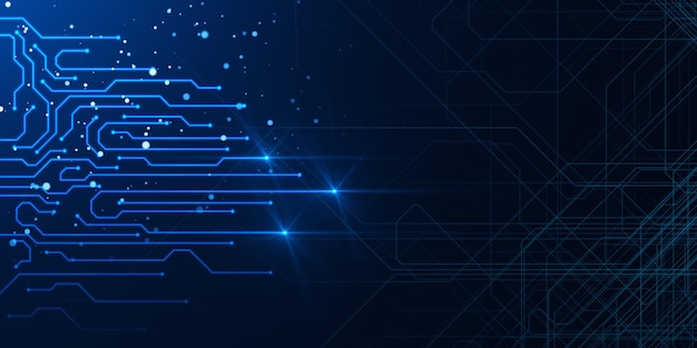 abstract digital blue circuit backdrop technology chip and innovation concept 3d rendering