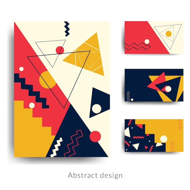 Abstract geometric poster flyer and business cards design in a modern style Vector templates