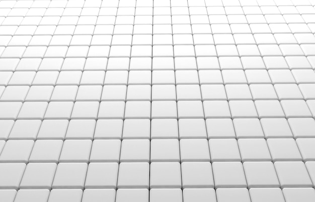 Abstract geometric shape of white cubes 3d render