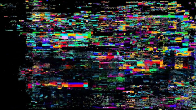 abstract glitch art with colorful pixelated distortion effect