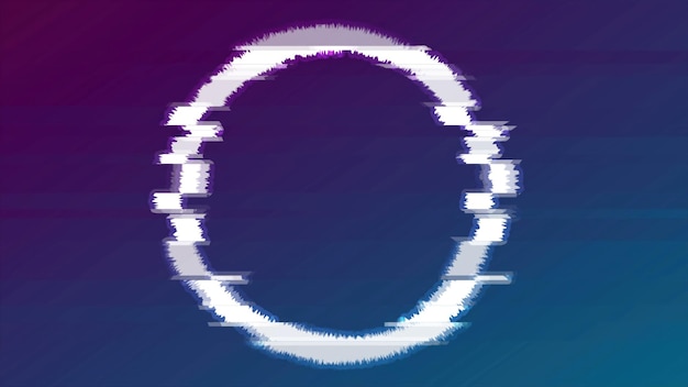 abstract glitch effect luminous circle background