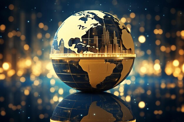 Abstract globe illustration with digital fractal patterns symbolizing complexity