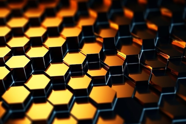 abstract gold background with hexagons