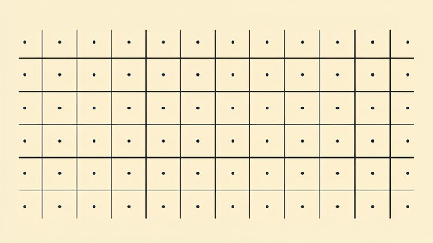 Abstract Grid Pattern with Dots on Beige Background