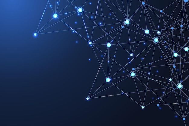Abstract plexus background with connected lines and dots. Wave flow. Plexus geometric effect Big data with compounds. Lines plexus, minimal array. Digital data visualization, illustration.