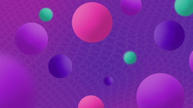 Abstract purple balls geometric gradient color background for graphic design colorful elements