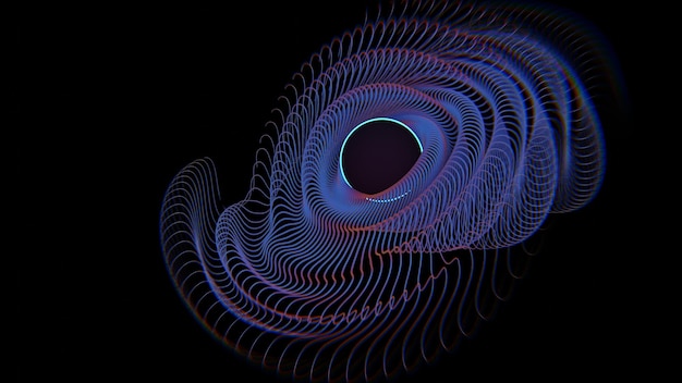 Abstract Radial Pattern with Colorful Concentric Waves