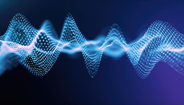 Abstract sound wave particles 3d