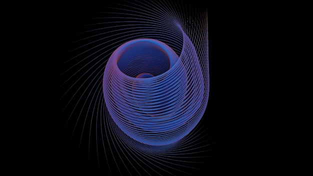 Abstract Spiral Light Design in Dark Space with Blue and Purple Accents