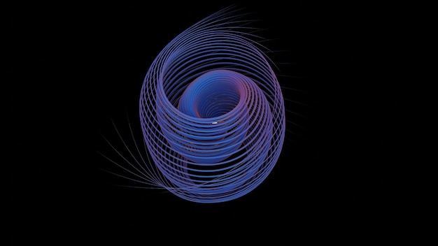 Abstract Spiral Light Design in Dark Space with Blue and Purple Accents