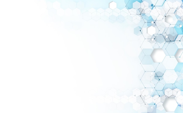 Abstract technology and digital hi tech hexagons backdrop