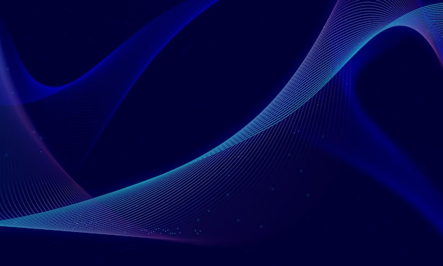 Abstract wave technology background with blue light smooth and flow