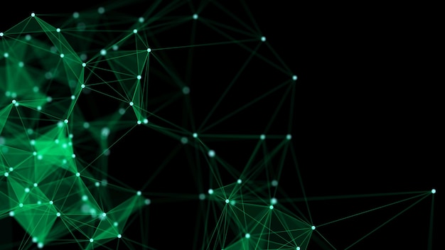 Abstract wave with black points and lines on white background Science background with moving dots Network connection technology Digital structure with particles 3d rendering