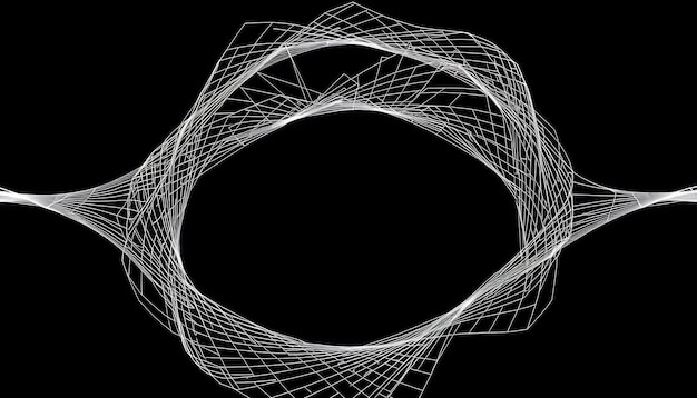 Abstract white grid with black background