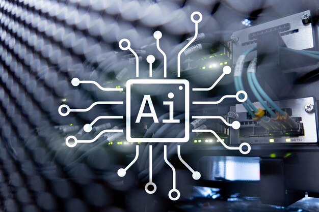 AI Artificial intelligence automation and modern information technology concept on virtual screen