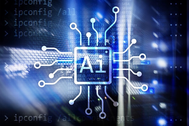 AI Artificial intelligence automation and modern information technology concept on virtual screen
