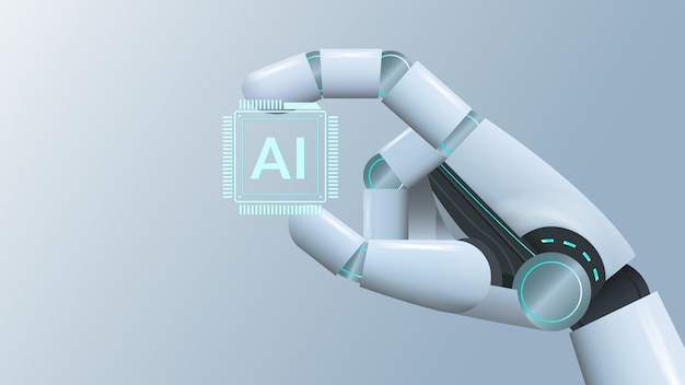 AI Çipli Robotik Kol İllüstrasyonu
