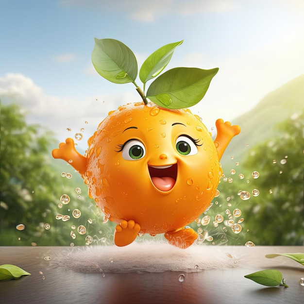 an orange character is being animated by 3d animation in the style of applecore