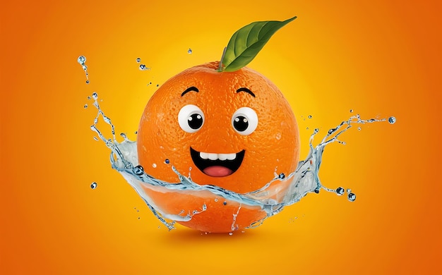 an orange with a smile on its face and a smile on it