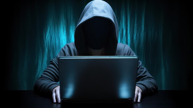 Anonymous Woman Typing on Laptop Keyboard AI Generated