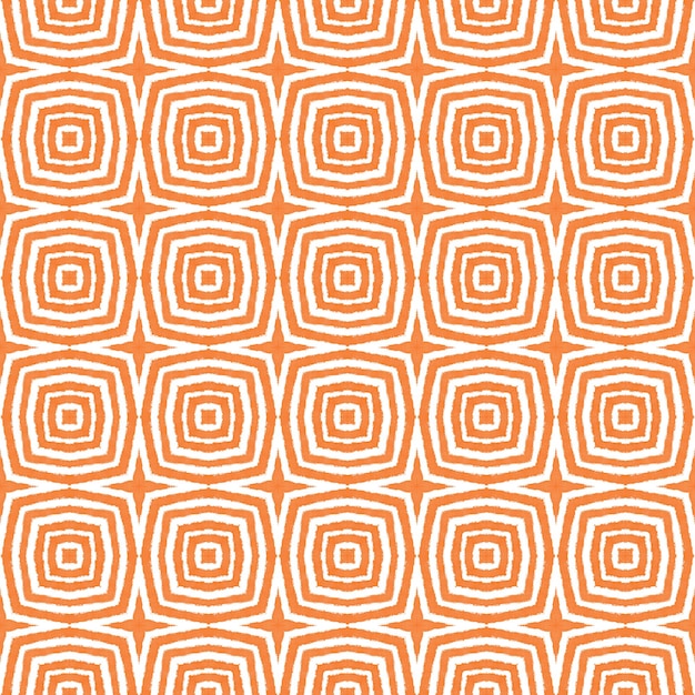 Arabesque hand drawn pattern Orange symmetrical