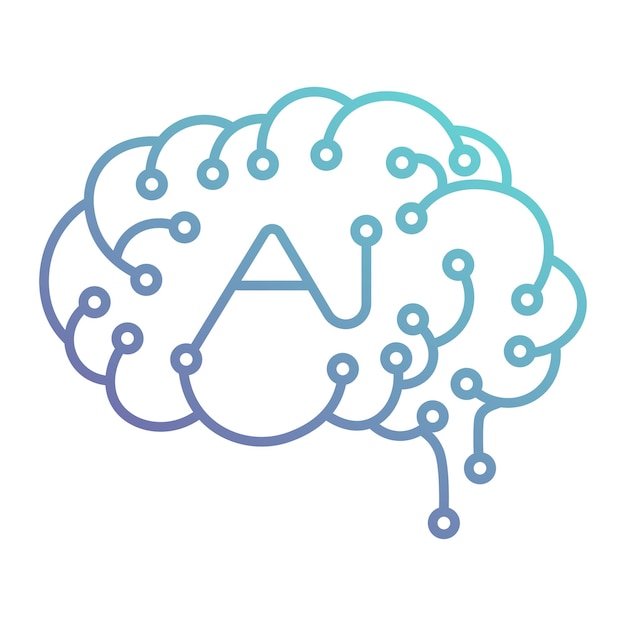 Artificial intelligence brain icon png transparent background
