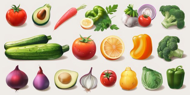 assorted vegetables texture top view Generative AI