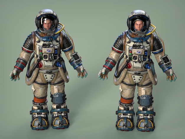 astronaut in a spacesuit. 3d illustration