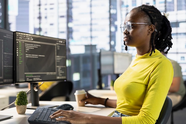 Back end developer managing cloud computing resources