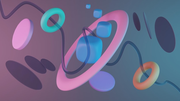 basic geometric background with warm and cool color hue