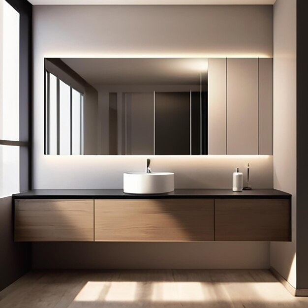 Bath room blank mock up no text on the mock up with AI generative