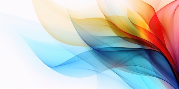Beautiful abstract red yellow blue transparent floral design background beautiful Generative AI AIG32