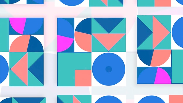 Beautiful bright animation with geometric shapes motion moving application with geometric shapes in