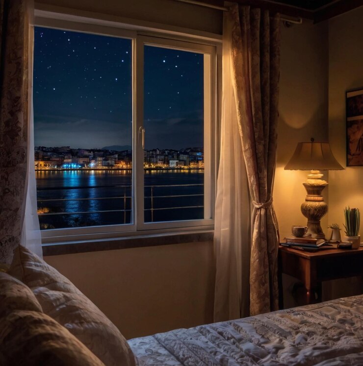 beautiful night view from window