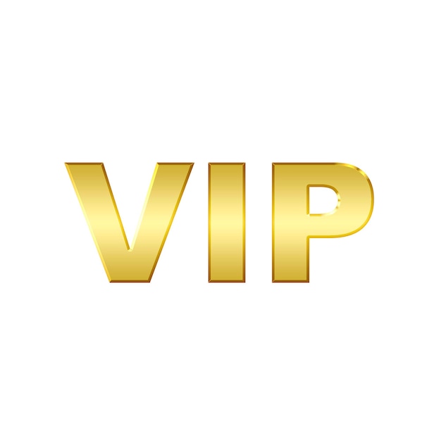 Beyaz üzerine yalıtılmış altın harflerle VIP yazısı