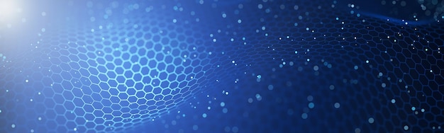 Big data Blockchain technology Network structure background Artificial Intelligence Machine learning Data background Wide banner 3d render