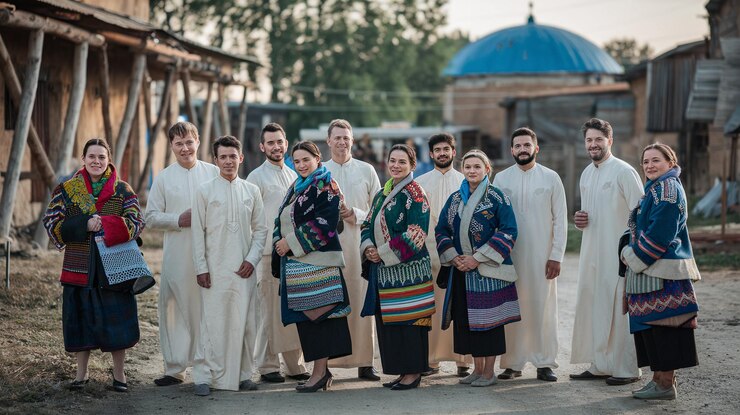 Fotoğraf bir grup insan birlikte fotoğraf çekimi için poz veriyor