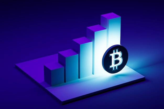 Bitcoin symbol growth chart Bitcoin BTC growth concept