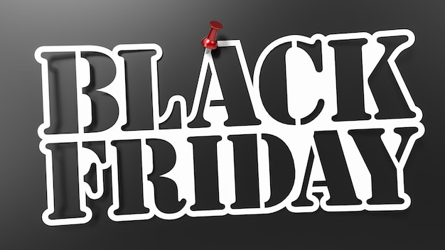 Black Friday Grunge Stencil, 3D Rendering