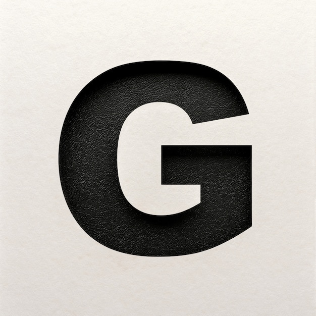 Black leather Font design, Abstract alphabet font, realistic typography - G