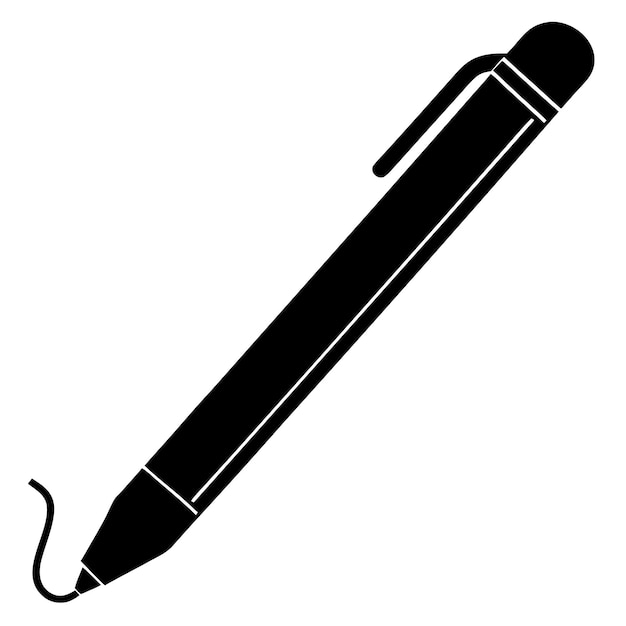 Black pen with a drawn line