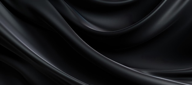 Black silk with curves and wrinkles background
