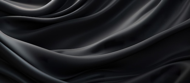 Black silk with curves and wrinkles background