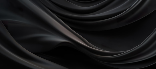 Black silk with curves and wrinkles background