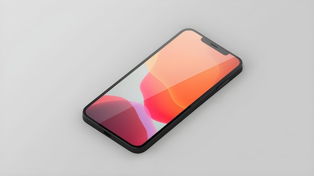 blank screen smartphone mockup isolated with clipping path on white background